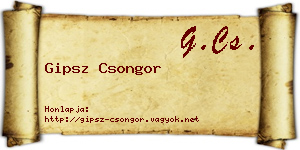 Gipsz Csongor névjegykártya